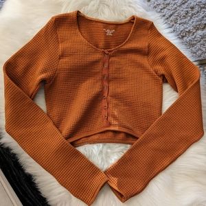 UO Out From Under Long Sleeve Crop Top